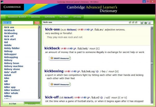 Cambridge Advanced Learner’s Dictionary 4th edition