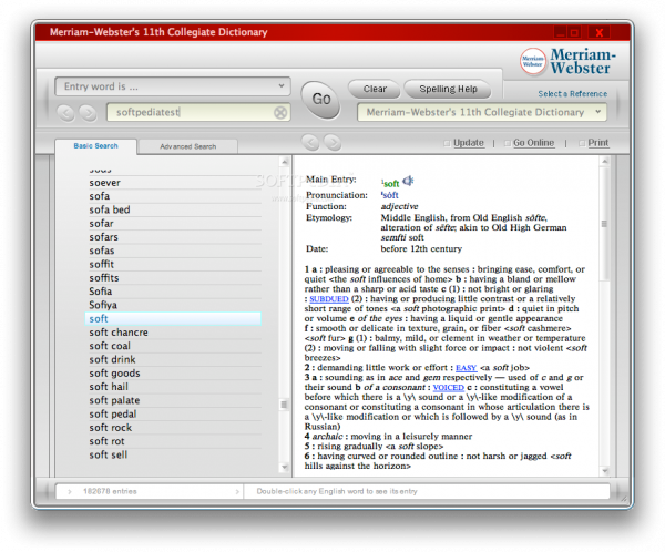 Merriam-Websters Collegiate Dictionary for Windows