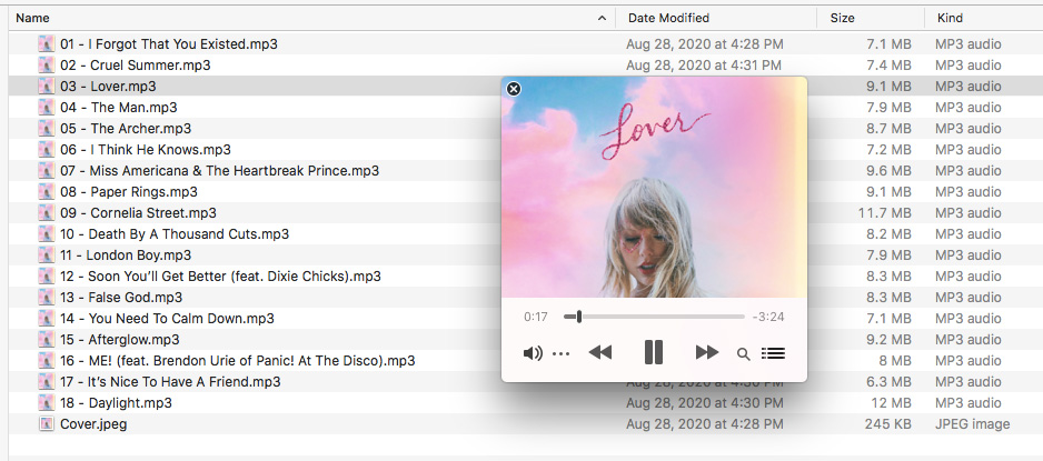 Taylor Swift - Lover (Full MP3 Album)