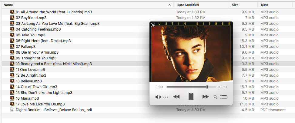 Screenshot of Justin Bieber - Believe - Deluxe Edition