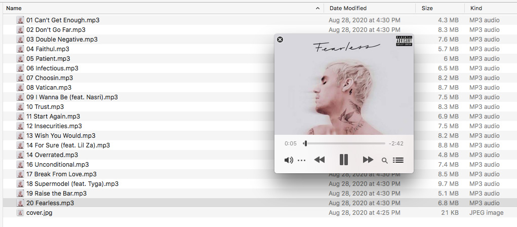 Screenshot of Justin Bieber - Fearless