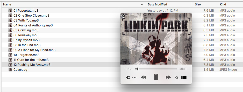 screenshot of Linkin Park - Hybrid Theory