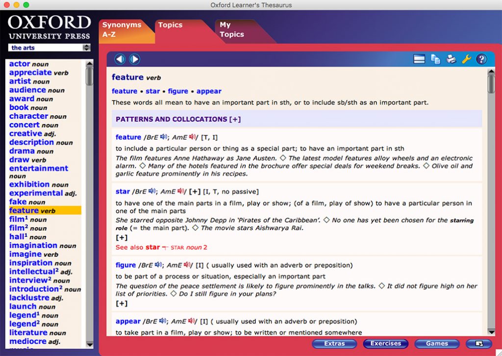 Oxford Learners Thesaurus-A Dictionary of Synonyms for Mac