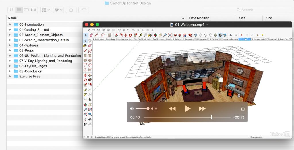 SketchUp for Set Design Course Screenshot