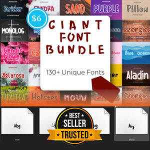 Giant Font Bundle 130 Unique Fonts