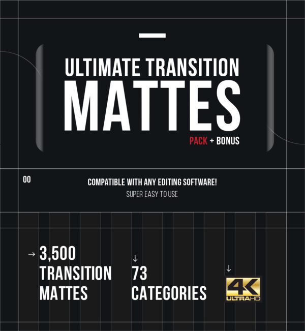 3500 Ultimate Transition Mattes Pack for 4K Video Editor