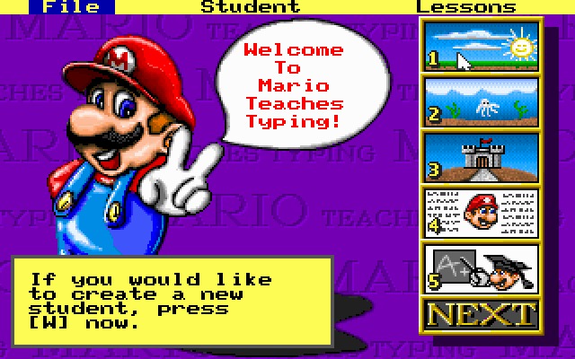 Mario Teaches Typing for (Windows10 & MacOS)